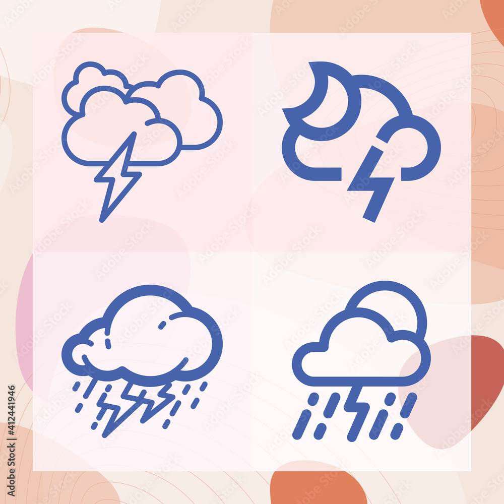 Obraz premium Simple set of chasing related lineal icons