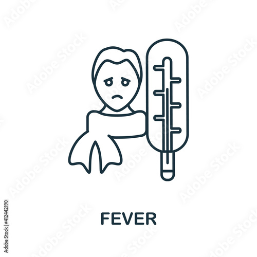 Fever icon. Simple illustration from coronavirus collection. Creative Fever icon for web design, templates, infographics and more