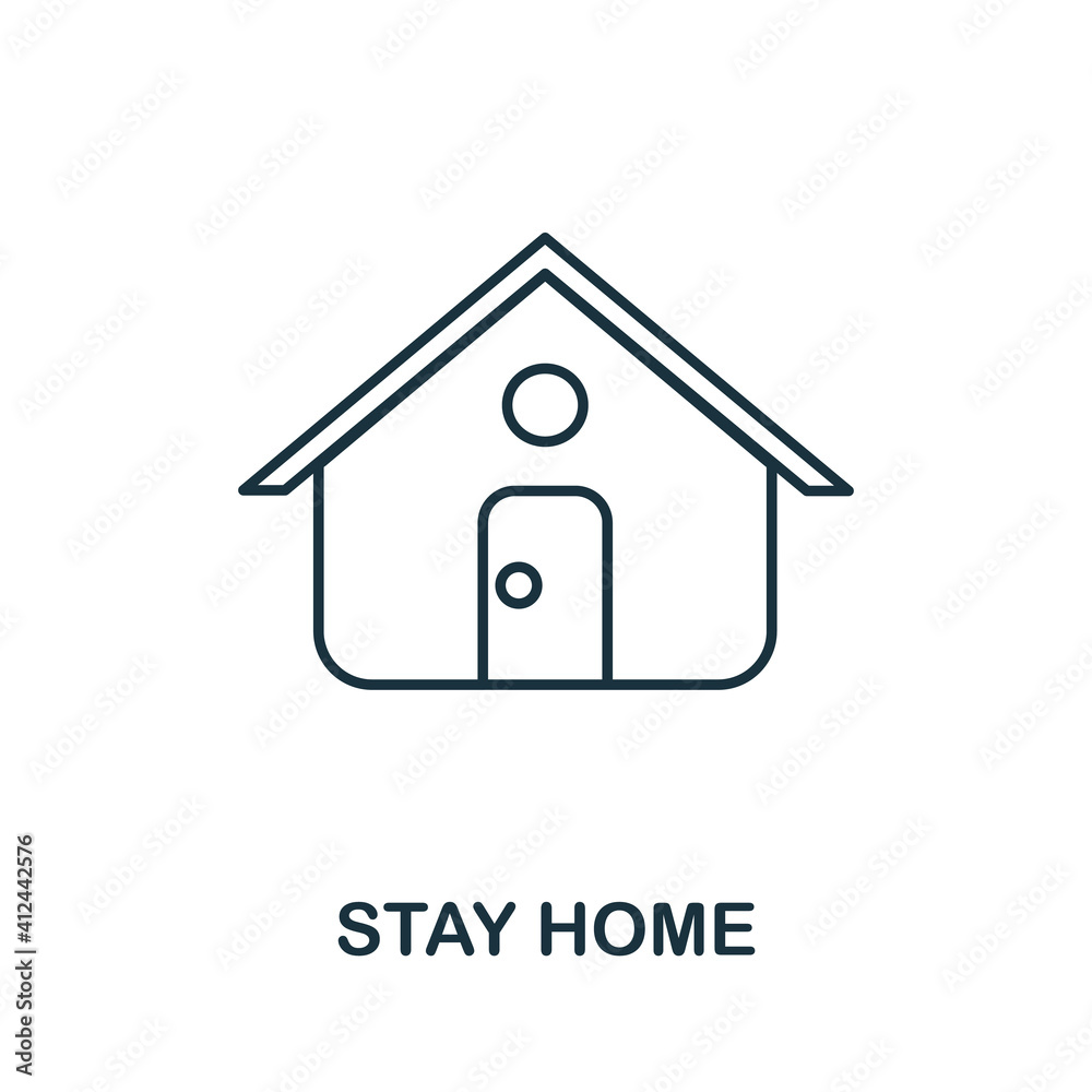 Stay Home icon. Simple illustration from coronavirus collection. Creative Stay Home icon for web design, templates, infographics and more Stay Home icon. Simple illustration from coronavirus collection. Creative Stay Home icon for web design, templates, infographics and more