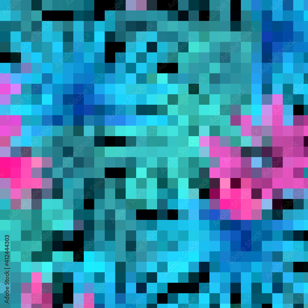 blue Blurry pixels Colorful background illustration