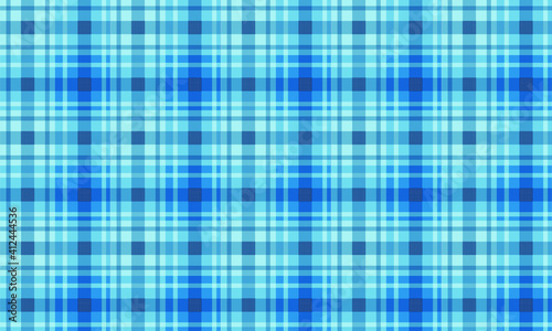 Blue andWhite Seamless Tartan Pattern - Vector