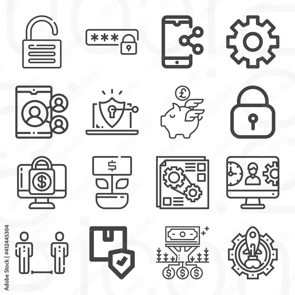 16 pack of asset lineal web icons set 16 pack of asset lineal web icons set