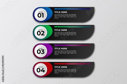 Business data visualization Template. Infographic design element steps , option, process, timeline. gradient colorful graphic elements for process, presentation, layout, banner, infograph.