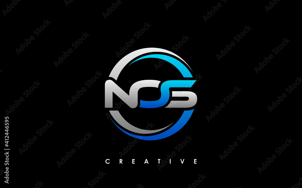 NOS Letter Initial Logo Design Template Vector Illustration Stock