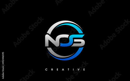 NOS Letter Initial Logo Design Template Vector Illustration