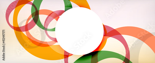 Ring geometric shapes, o letter repetition wallpaper. Abstract background for business or technology presentations, internet posters or web brochure covers