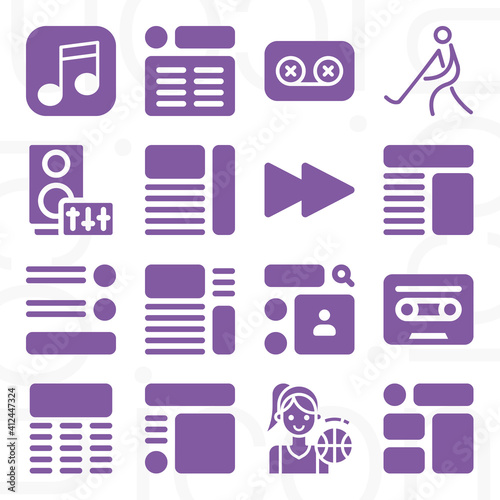 16 pack of soccer players  filled web icons set