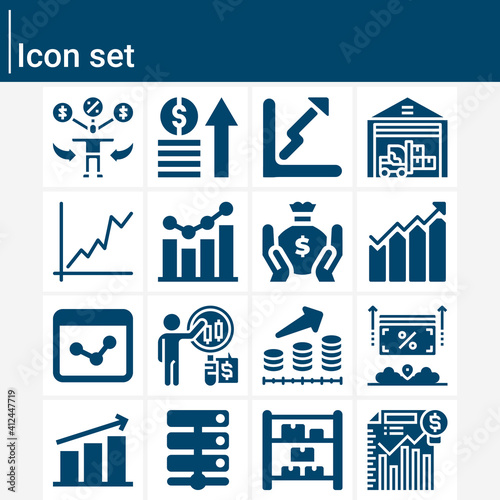 Simple set of dividend related filled icons.