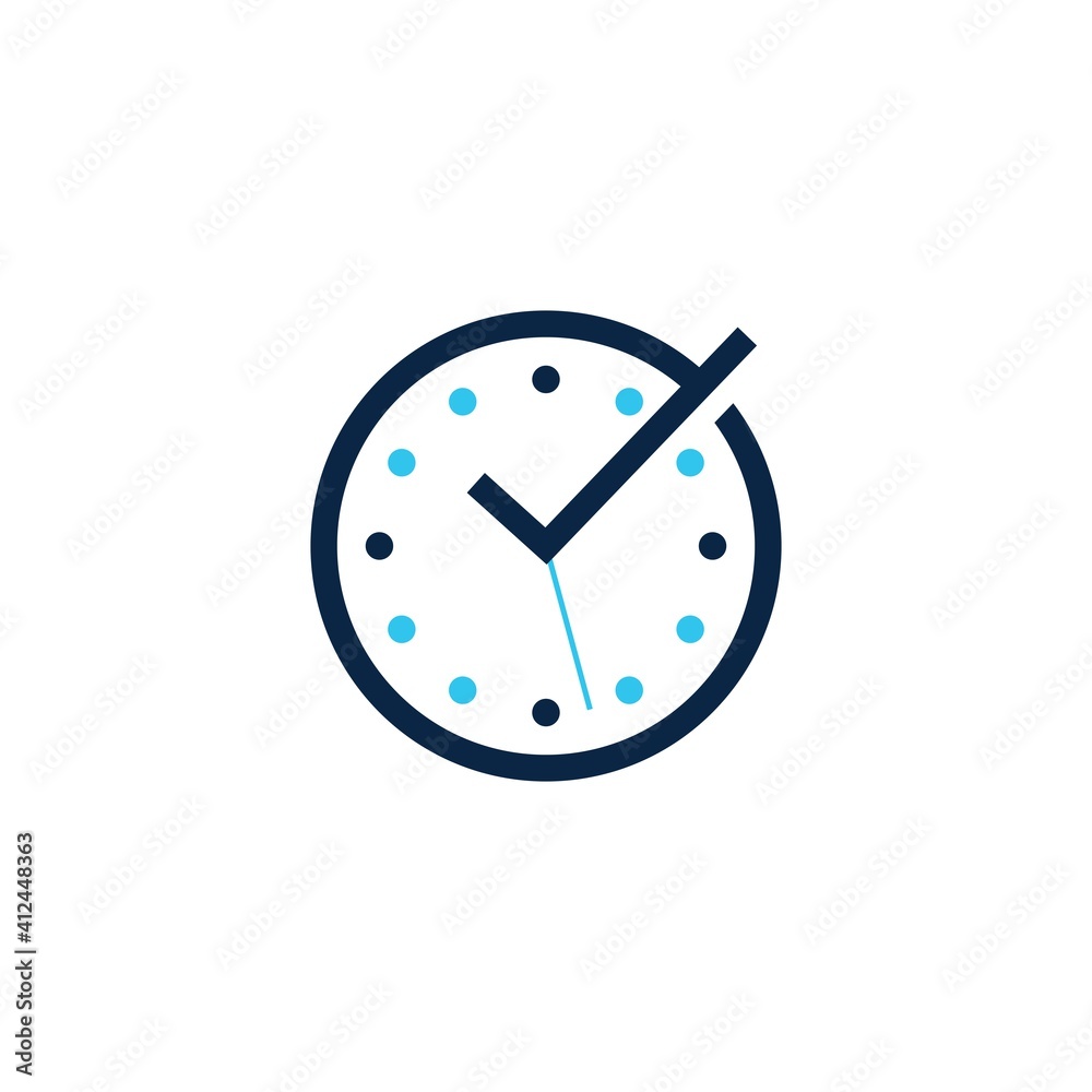 time check clock logo vector icon illustration