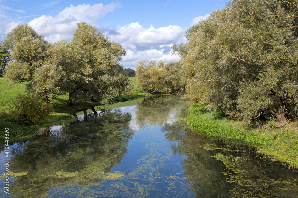 View of the river Aland in Saxony-Anhalt. The Aland flows into the Elbe.