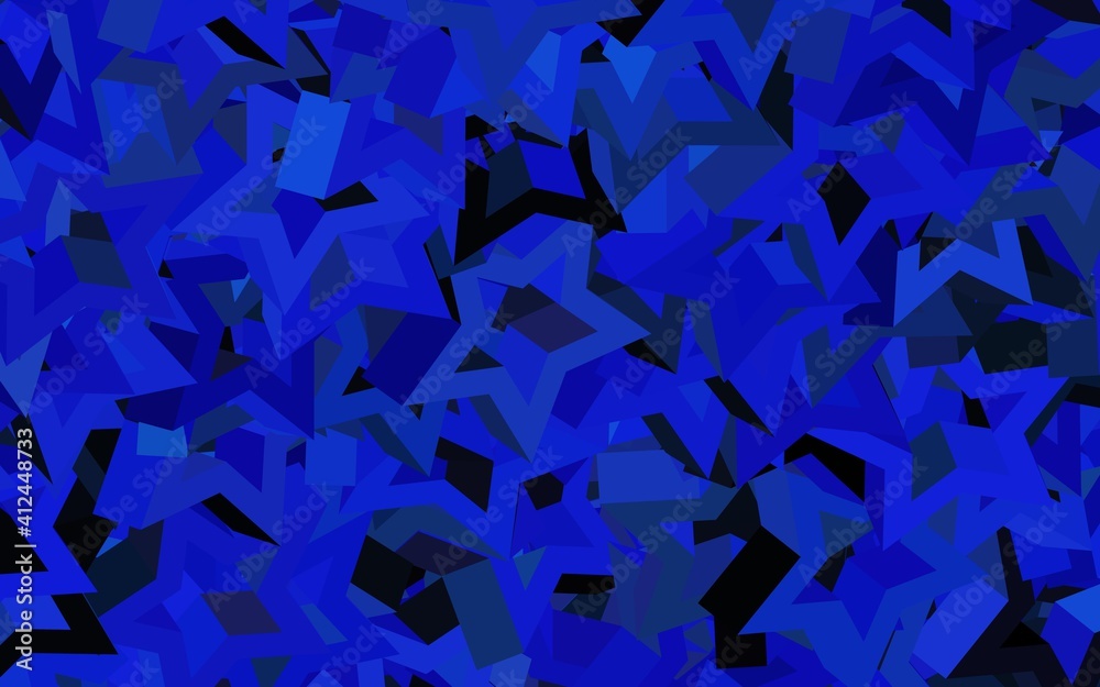 Dark Pink, Blue vector background with triangles.