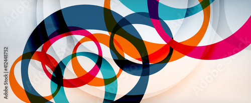 Ring geometric shapes, o letter repetition wallpaper. Abstract background for business or technology presentations, internet posters or web brochure covers