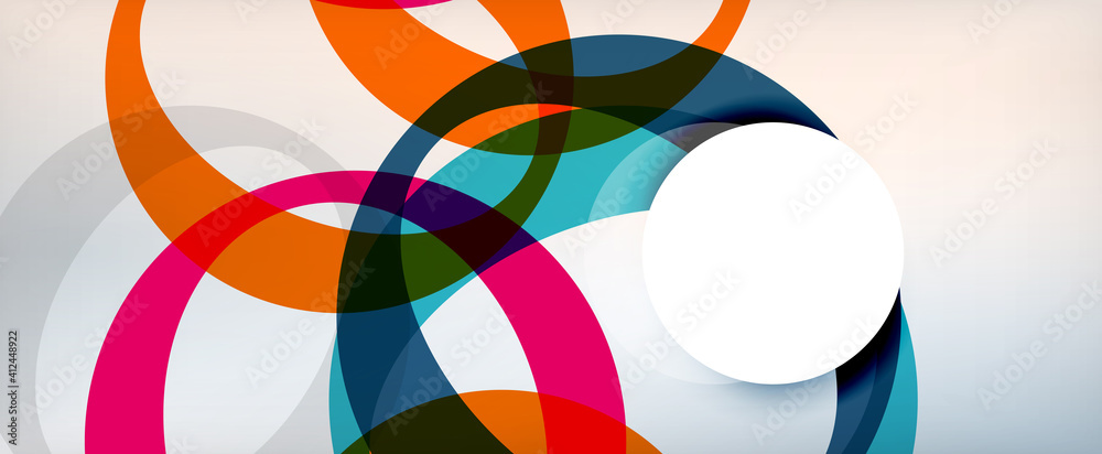 Ring geometric shapes, o letter repetition wallpaper. Abstract background for business or technology presentations, internet posters or web brochure covers