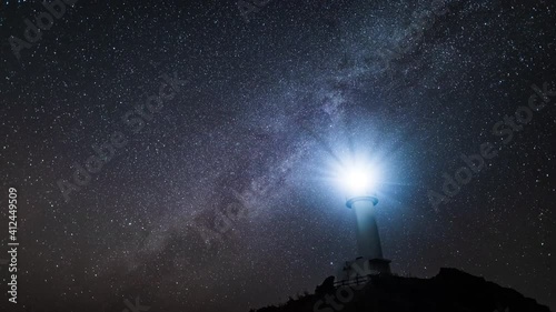 stars timelapse okinawa uganzaki lighthouse ishigaki island Gemini meteor shower photo