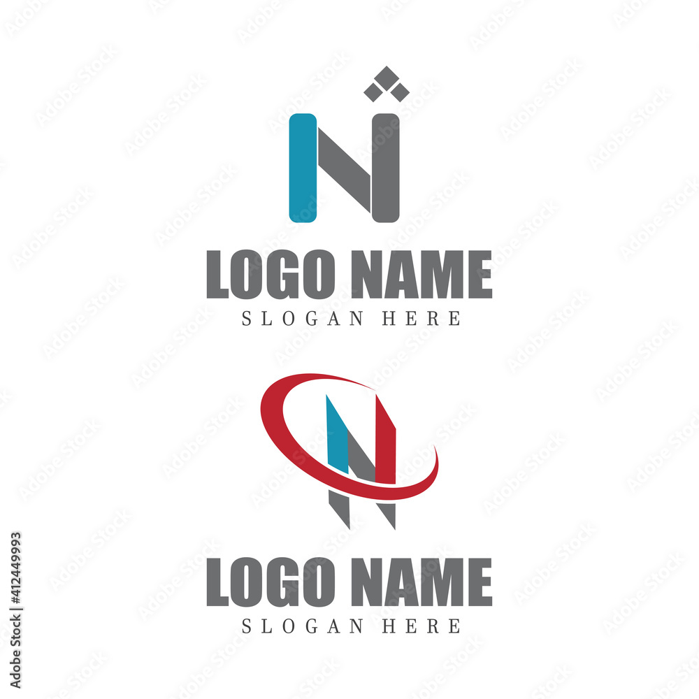 N Letter Logo Template vector icon illustration design N Letter Logo Template vector icon illustration design