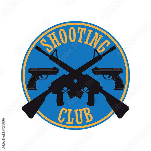 shooting gun logo for shooting club, vector illustration