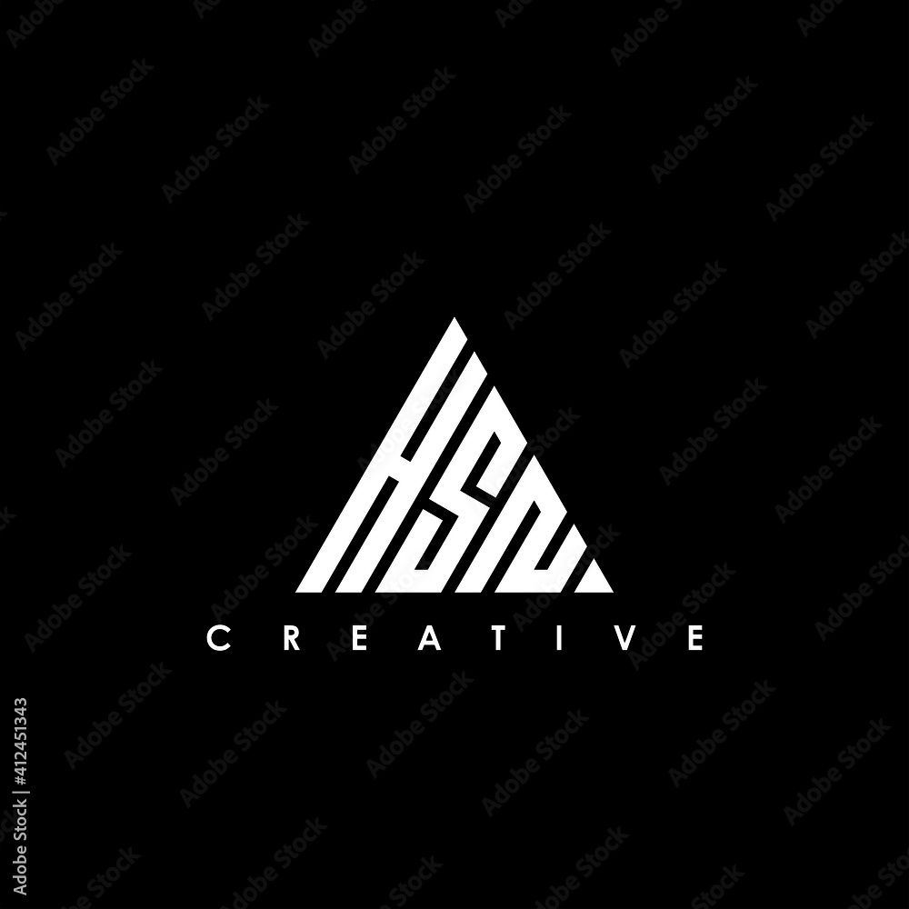 HSN Letter Initial Logo Design Template Vector Illustration