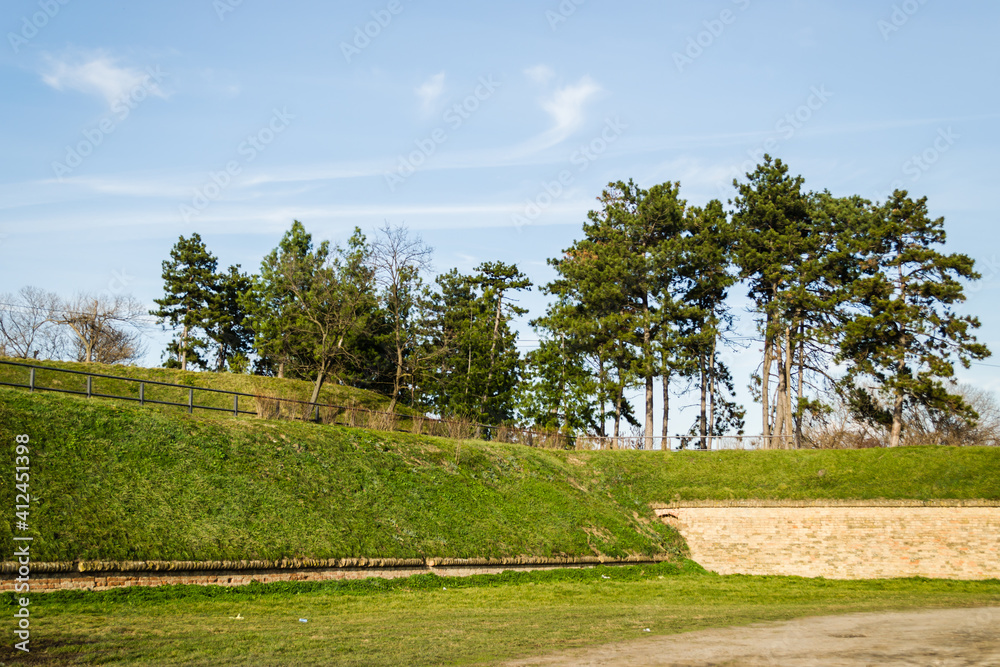 The walls that surround the Petrovaradin fortress. Novi Sad, Serbia 