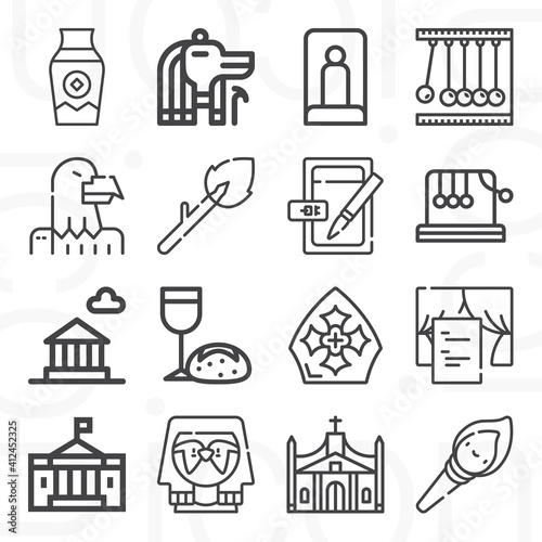 16 pack of civilization  lineal web icons set