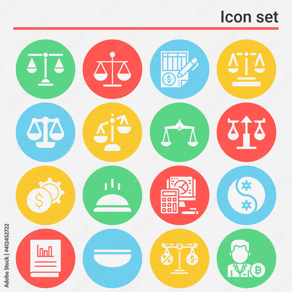 16 pack of account statement  filled web icons set