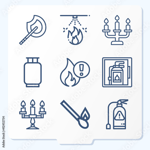 Simple set of 9 icons related to suppression