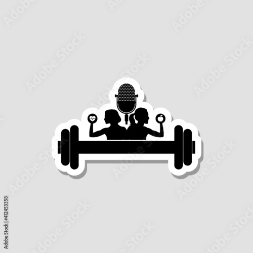 Fitness podcast logo sticker