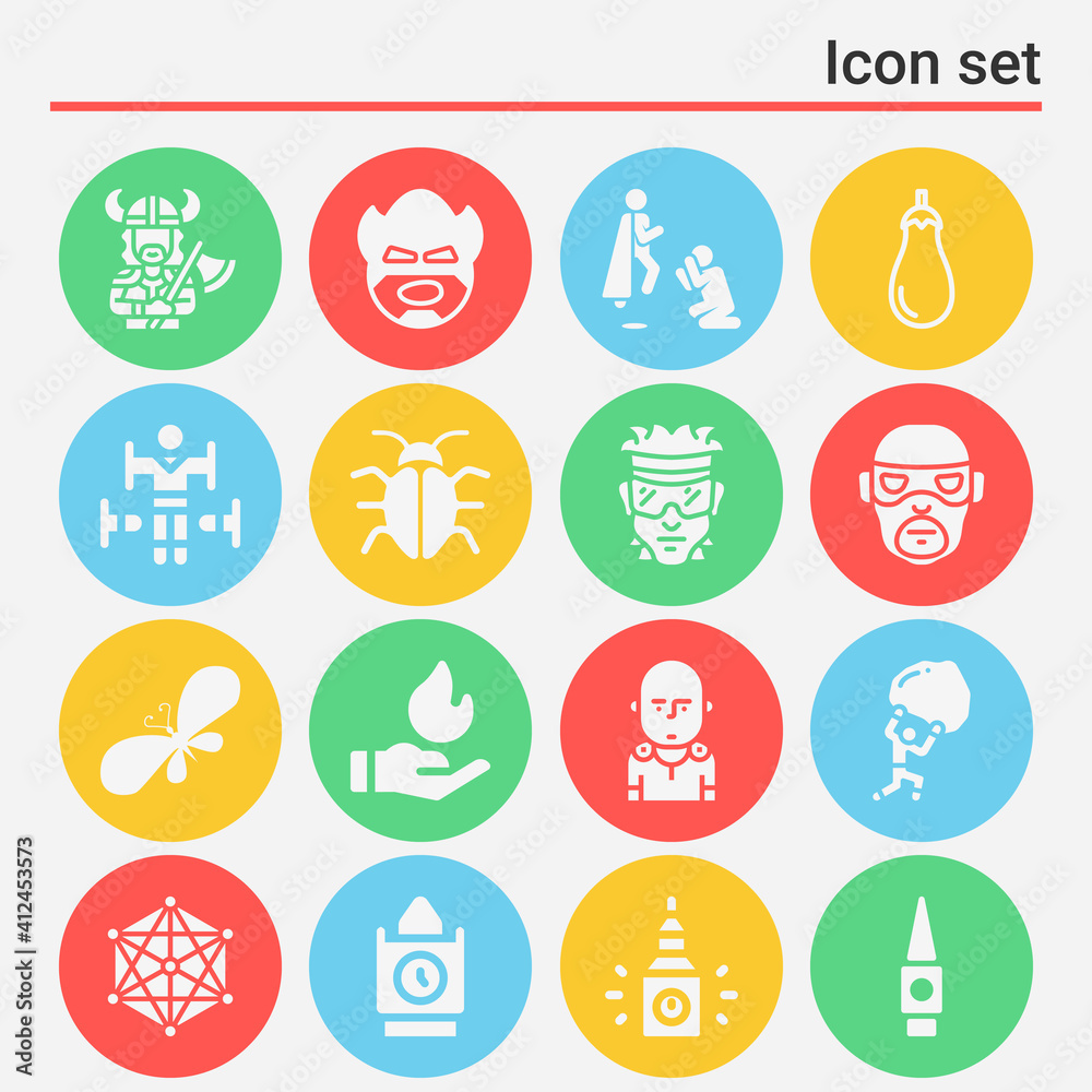 Fototapeta premium 16 pack of epic filled web icons set