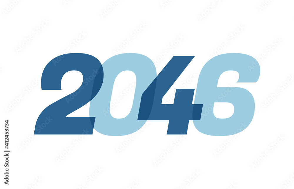 Happy New Year 2046 Text Design. 2046 Number logo design for Brochure design template, card, banner Isolated on white background. Vector illustration Happy New Year 2046 Text Design. 2046 Number logo design for Brochure design template, card, banner Isolated on white background. Vector illustration