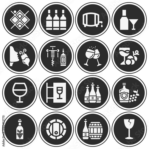 16 pack of dark red filled web icons set
