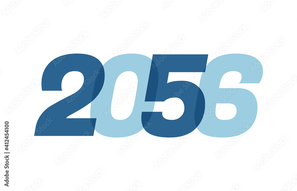 Happy New Year 2056 Text Design. 2056 Number logo design for Brochure design template, card, banner Isolated on white background. Vector illustration Happy New Year 2056 Text Design. 2056 Number logo design for Brochure design template, card, banner Isolated on white background. Vector illustration