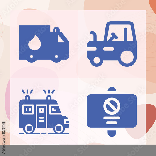 Simple set of trailer related filled icons
