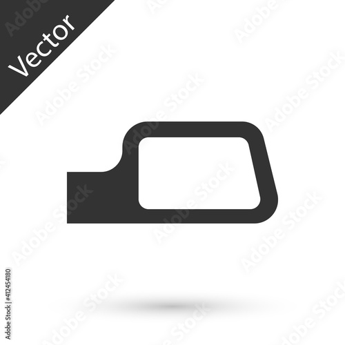Grey Car mirror icon isolated on white background. Vector.