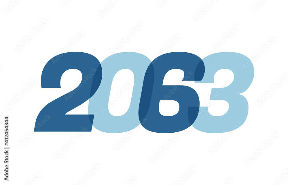 Happy New Year 2063 Text Design. 2063 Number logo design for Brochure design template, card, banner Isolated on white background. Vector illustration Happy New Year 2063 Text Design. 2063 Number logo design for Brochure design template, card, banner Isolated on white background. Vector illustration