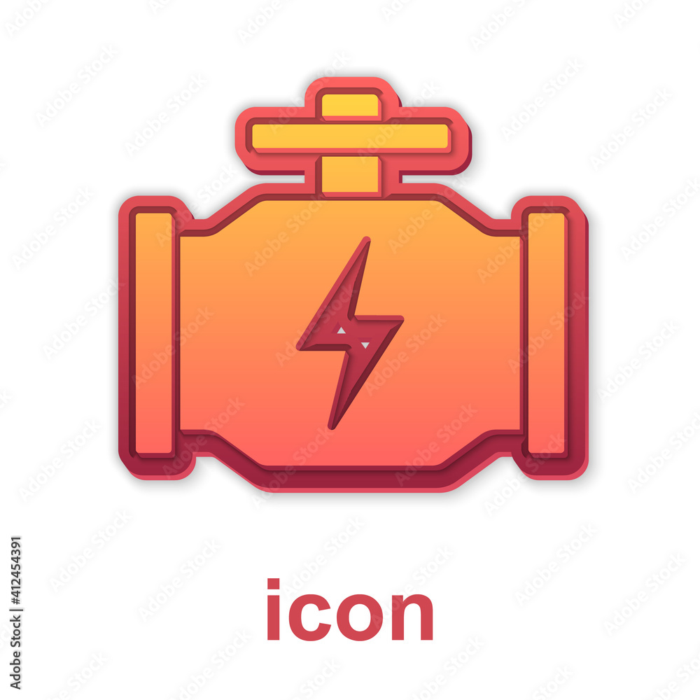 Fototapeta premium Gold Check engine icon isolated on white background. Vector.
