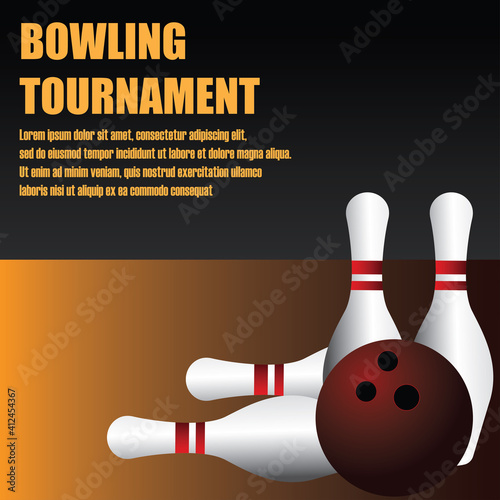 bowling banner for bowling tournament. vector illustration