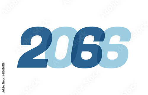 Happy New Year 2066 Text Design. 2066 Number logo design for Brochure design template, card, banner Isolated on white background. Vector illustration