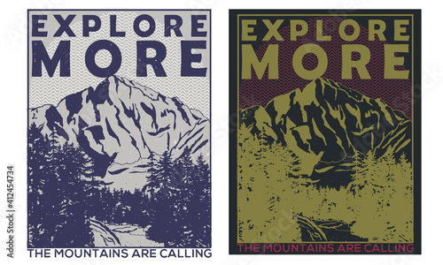 Mountaing exploring national park camping vector design for any kind of purpose photo