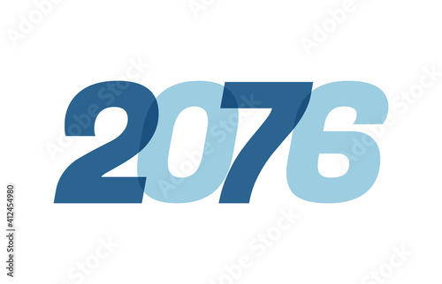 Happy New Year 2076 Text Design. 2076 Number logo design for Brochure design template, card, banner Isolated on white background. Vector illustration