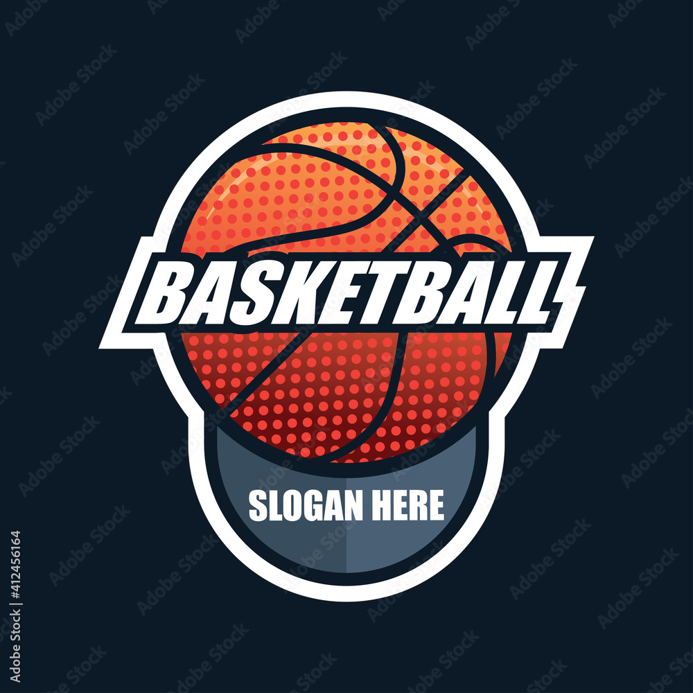 basket ball logo with text space for your slogan tag line, vector illustration basket ball logo with text space for your slogan tag line, vector illustration