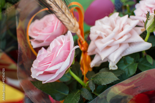 Tarragona, Spain - April 23, 2015: Roses to celebrate Sant Jordi day, the day of the book and the rose in Catalonia. photo