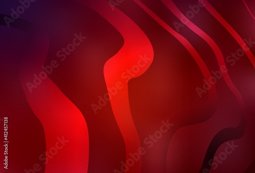 Dark Red vector background with bent lines.