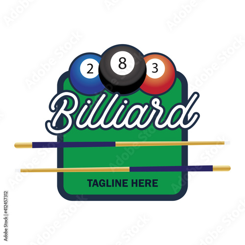 billiard logo with text space for your slogan tag line, vector illustration