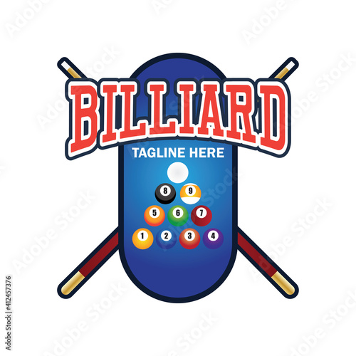 billiard logo with text space for your slogan tag line, vector illustration