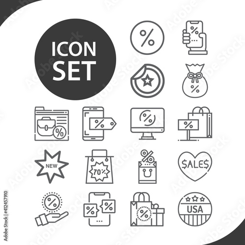 Simple set of price reduction related lineal icons.