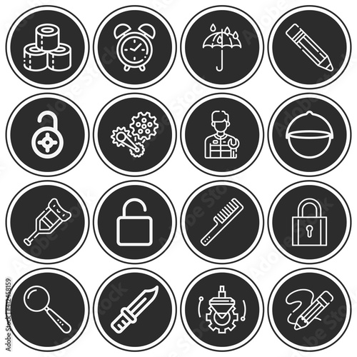 16 pack of comparative  lineal web icons set