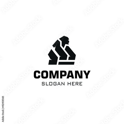 Gorilla logo icon. Kingkong vector logo design