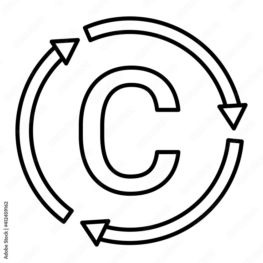 Vector Carbon Cycle Outline Icon Design Vector Carbon Cycle Outline Icon Design
