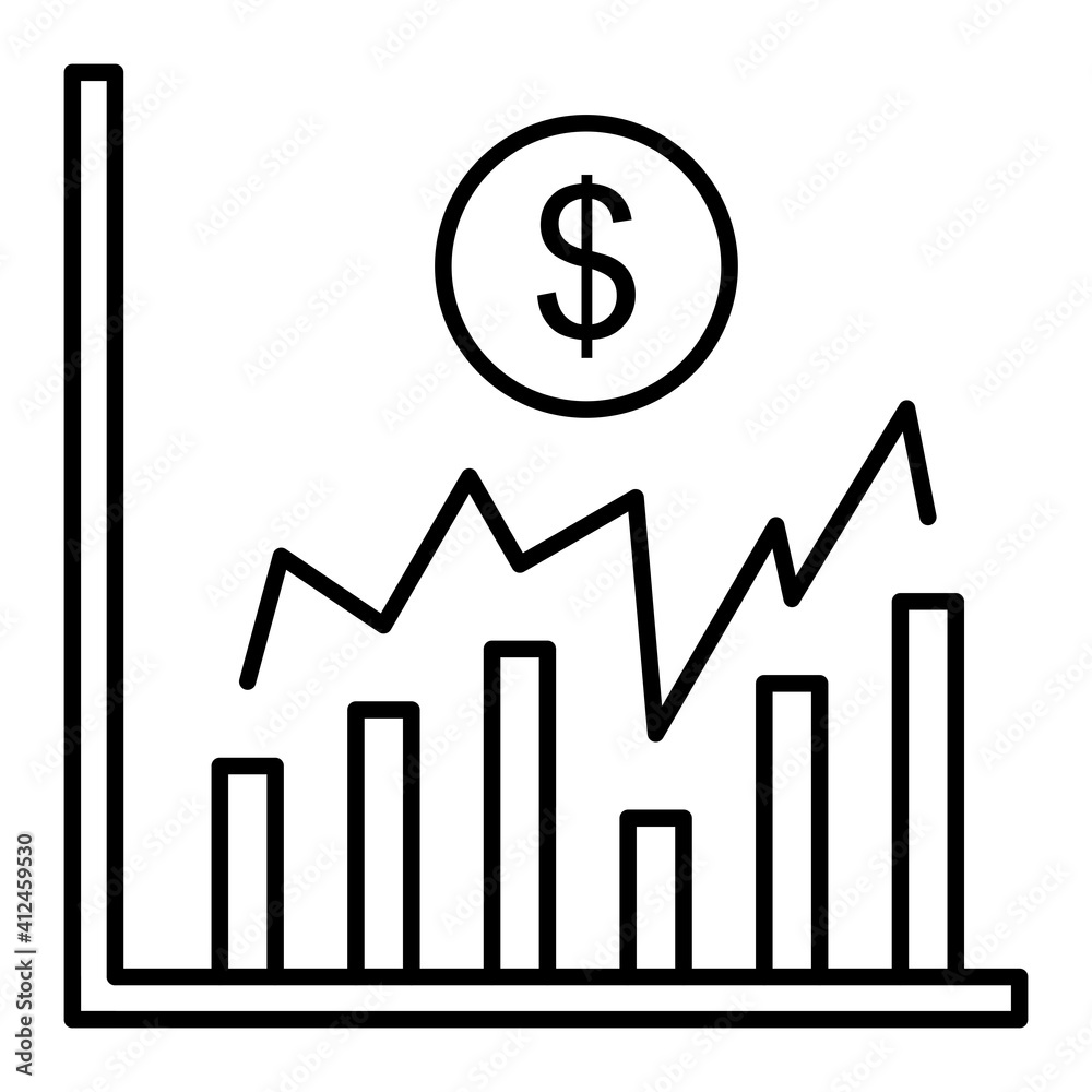 Vector Stock Market Outline Icon Design Vector Stock Market Outline Icon Design