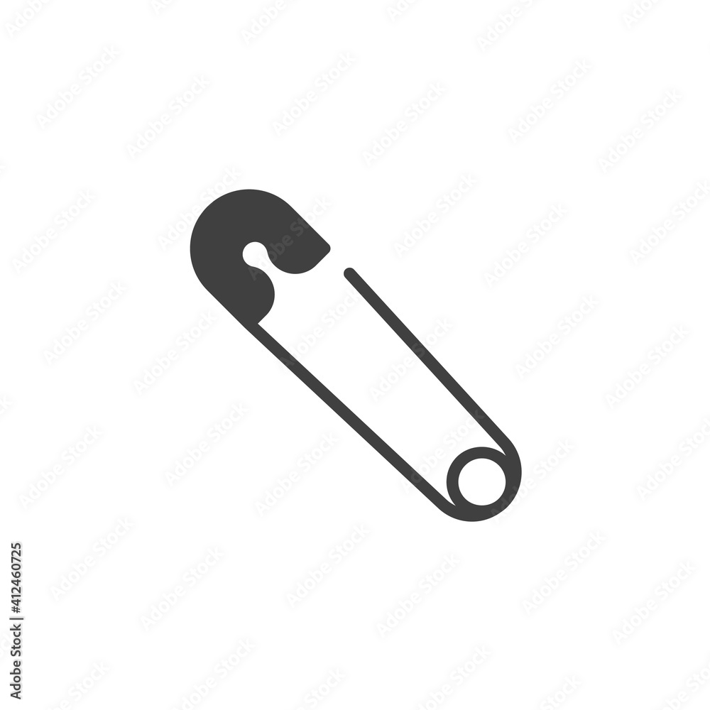 Safety pin vector icon. filled flat sign for mobile concept and web design. Sewing safety pin glyph icon. Symbol, logo illustration. Vector graphics Safety pin vector icon. filled flat sign for mobile concept and web design. Sewing safety pin glyph icon. Symbol, logo illustration. Vector graphics