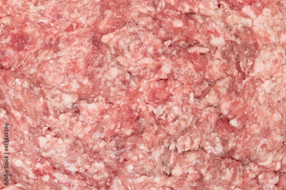 Raw minced meat texture background. Chopped meat background. fresh raw ground pork heap. Top view. Raw minced meat texture background. Chopped meat background. fresh raw ground pork heap. Top view.